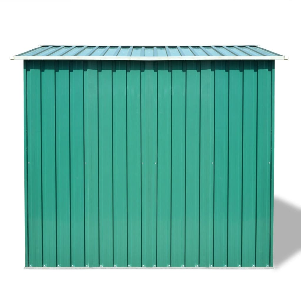 Garden Storage Shed Green Metal 257 x 205 x 178 cm