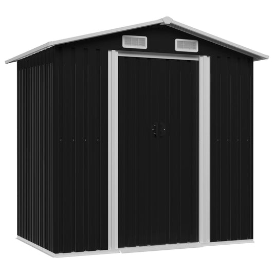 Garden Storage Shed Anthracite Steel 204 x 132 x 186 cm