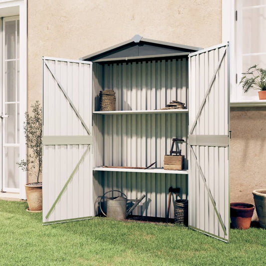 Garden Shed Grey 116 x 45 x 175 cm Galvanised Steel