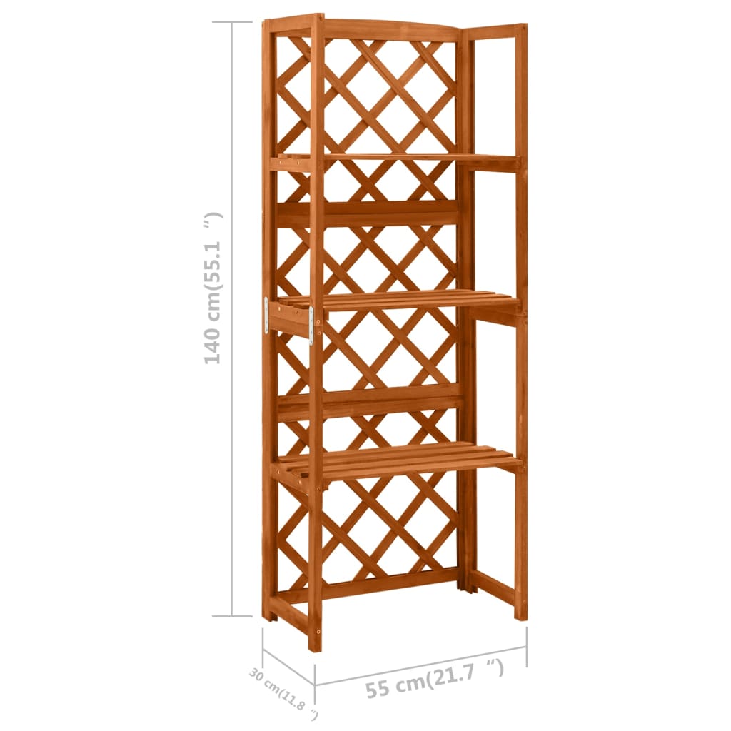 Trellis with Shelves 55 x 30 x 140 cm Solid Fir Wood