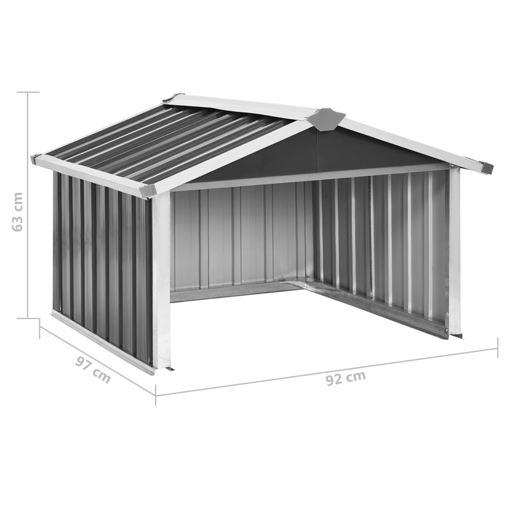 Garden Robot Lawnmower Shed 92 x 97 x 63 cm Galvanised Steel Anthracite