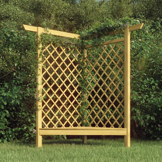 Corner Pergola with Bench 166 x 81 x 174 cm Impregnated Pinewood