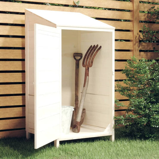 Garden Shed White 55 x 52 x 112 cm Solid Wood Fir