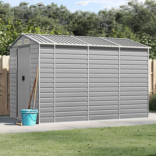 Garden Shed Light Grey 191 x 300 x 198 cm Galvanised Steel